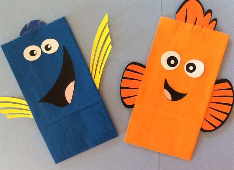 Dory & Nemo Party Bags, Treat Bags, Popcorn bags, Dory Nemo Treat Bags, Dory Nemo Popcorn Bags image 1