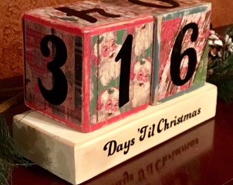 Rustic Christmas Countdown Blocks, Christmas Countdown, Rustic Christmas, Countdown, Holidays, Christmas Decorations, Wood Calendar