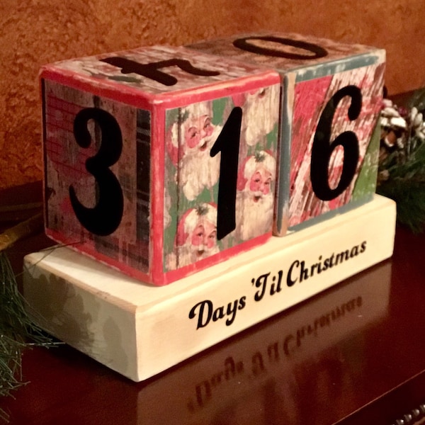 Rustic Christmas Countdown Blocks, Christmas Countdown, Rustic Christmas, Countdown, Holidays, Christmas Decorations, Wood Calendar