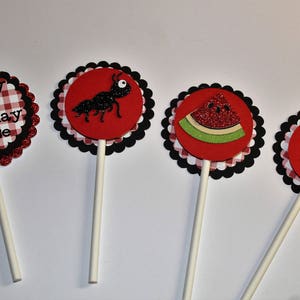 Ant & Watermelon Picnic Cupcake Toppers, Ant Picnic Party, Watermelon ...
