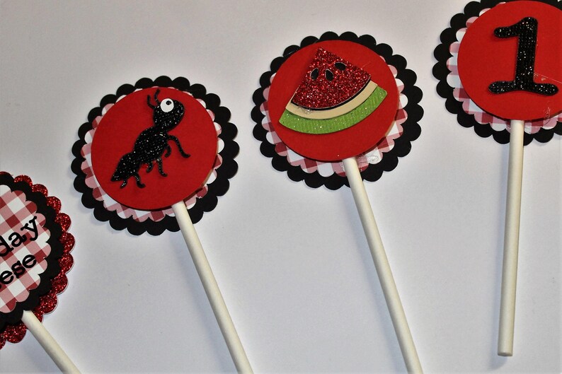 Ant & Watermelon Picnic Cupcake Toppers Ant Picnic Party Etsy