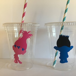 Trolls Party Cups, Trolls Party Supply, Trolls Birthday Party, Birthday Party, Trolls, Poppy, Branch, Smidge, Satin, Riff, Dikory,