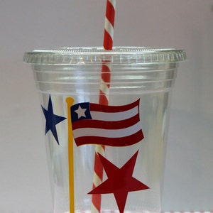 Patriotic Party Cups, 4th of July, Fourth of July, Summer, Red, White, Blue, Stars, Flags, United States Flag, 4th of July Party,