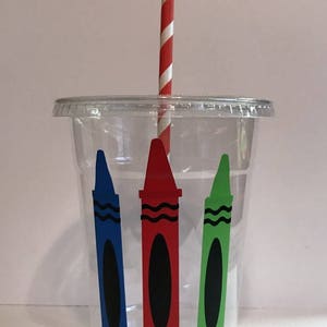 Crayon Party Cup, Crayon Birthday Party Cups, Crayon Inspired Party Cups, Crayon Cups,  Blue, Red, Green Crayon Cups