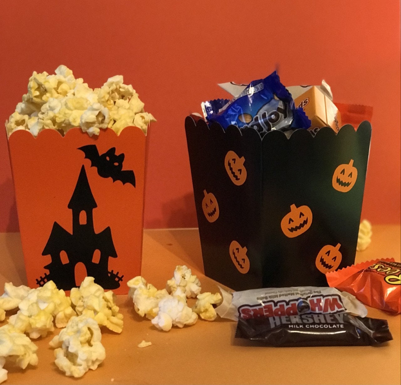 Halloween Popcorn Boxes Halloween Party Popcorn Boxes - Etsy