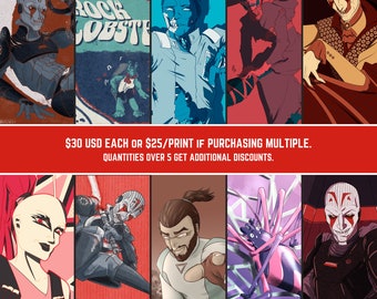 12&quot;x12&quot; Fine Art Prints - Rebels, Inquisitor, Bounty Hunter, Spectre, Night Witch, Grand Admiral, and More