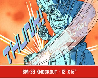 Smee's Knockout Poster 30x40cm Fine Art Prints Zeichnung Illustration Skeleton Crew Droid