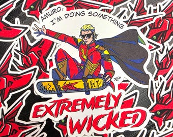 Extreem slecht - skateboarding Char Aznable Gundam Sazabi vinylstickers