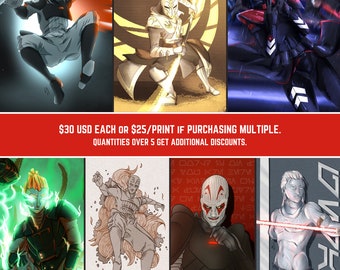 11&quot;x14&quot; Fine Art Prints - Rebels, Inquisitor, Trooper, Temple Guard, More
