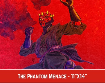 The Phantom, the Menace, Maul Poster 11"x14" Fine Art Prints - Clone Wars Prequel Drawing