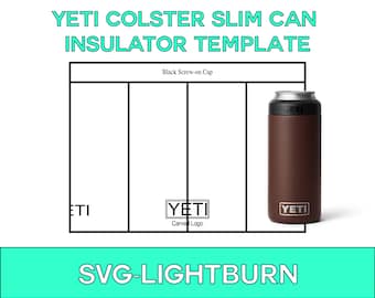 Plantilla SVG de aislador de lata delgada Yeti Colster de 12 oz: herramienta de diseño para creaciones de vasos