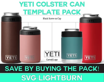 Paquete de plantillas para latas de Yeti Colster: plantilla para latas, delgadas, altas y con fondo plateado / grabado láser svg, Yeti Colster SVG, Yeti Bundle svg