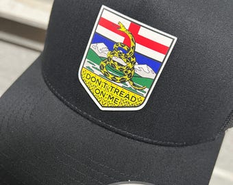 Gorra de camionero de Alberta - No me pisen Gorra de camionero para Alberta - Gorra de camionero para albertanos - Ala plana o curva Gorra de camionero de Alberta - Ala plana