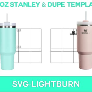 May include: Two 40 ounce stainless steel tumblers with lids and straws. One tumbler is light blue and the other is light pink. The tumblers have handles and are labelled "Stanley".