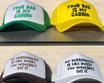 Gorras de camionero con eslogan "Unhinged" (paquete de ruleta) – Gorras de espuma divertidas