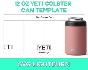 Plantilla SVG de aislante para latas Yeti Colster de 12 oz: herramienta de diseño para la creación de vasos