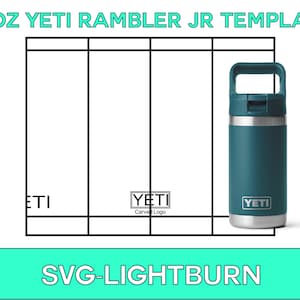 YETI 12oz Rambler JR-sjabloon voor lasergravure svg, sjabloon voor Yeti-bekers, Yeti Rambler-svg, Yeti 12oz-sjabloon, Yeti SVG-sjabloon