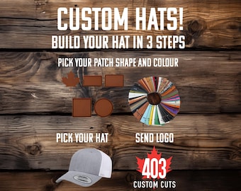 Gorra con parche de logotipo personalizado / Gorra de camionero personalizada / Gorras de marca / Gorras Yupoong / Regalo personalizado para hombre / Parches de piel sintética / Canadá