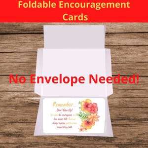 5 opvouwbare aanmoedigingsbriefkaarten Geen envelop nodig Instant Download PDF PNG Wenskaarten