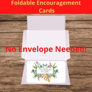 5 opvouwbare aanmoedigingsbriefkaarten Geen envelop nodig Instant Download PDF PNG Wenskaarten