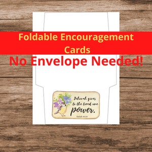 5 opvouwbare aanmoedigingsbriefkaarten Geen envelop nodig Instant Download PDF PNG Wenskaarten