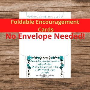 5 opvouwbare aanmoedigingsbriefkaarten Geen envelop nodig Instant Download PDF PNG Wenskaarten