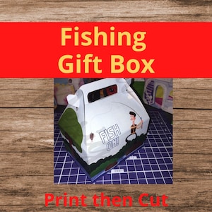 Angeln Thema Geschenkbox Leckerli Box printable download pdf png sofortiger download