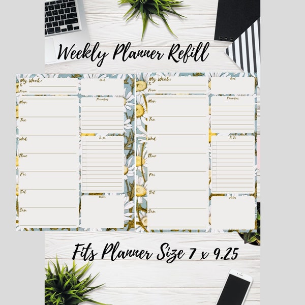 Classic Happy Planner Printable Weekly planner refill inserts 7x9.25 Keadora designs