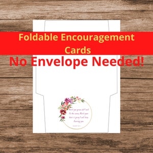 5 opvouwbare aanmoedigingsbriefkaarten Geen envelop nodig Instant Download PDF PNG Wenskaarten