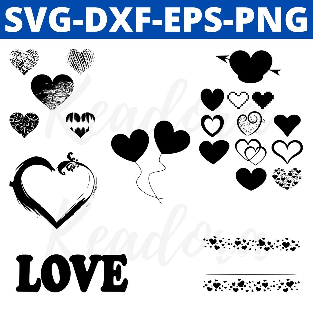 Heart SVG Bundle 30+ Cricut Svg Eps Dxf Png - Etsy
