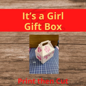 It&#39;s a Girl confezione regalo per baby shower, scatola per dolcetti stampabile, download pdf png Stampa istantanea