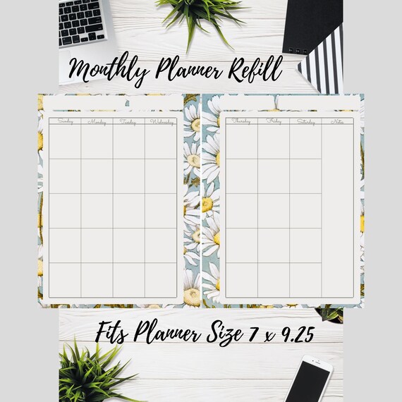 Happy Planner Printable Month Calendar Planner Refill Inserts | Etsy