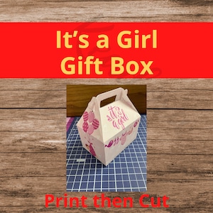 It&#39;s a Girl confezione regalo per baby shower, scatola per dolcetti stampabile, download pdf png Stampa istantanea