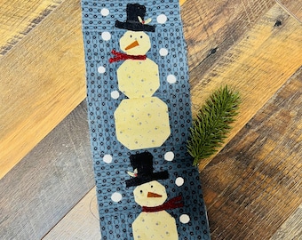 Snowman Mini Quilt Pattern - INSTANT DOWNLOAD