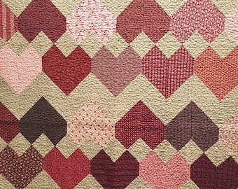 Cinnamon Hearts Quilt Pattern - INSTANT DOWNLOAD