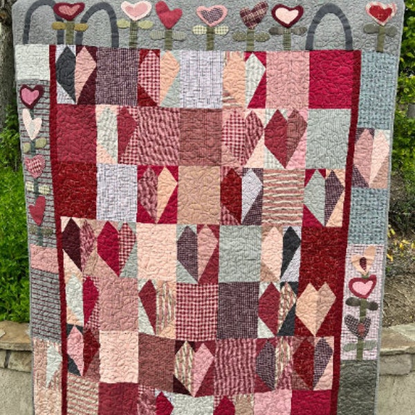 Happy Hearts Quilt Pattern - INSTANT DOWNLOAD