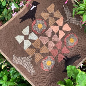 Crows in the Flower Garden Quilt Pattern - INSTANT DOWNLOAD