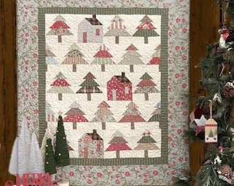 Winter Cabins Quilt Pattern - INSTANT DOWNLOAD