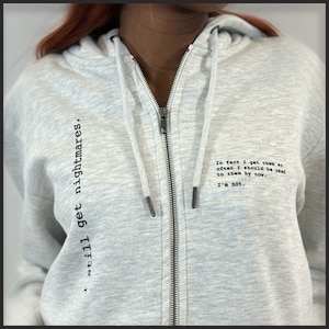NIGHTMARES Zip-up Hoodie, Extra Thick, House of Leaves, Unisex, Mark Z. Danielewski