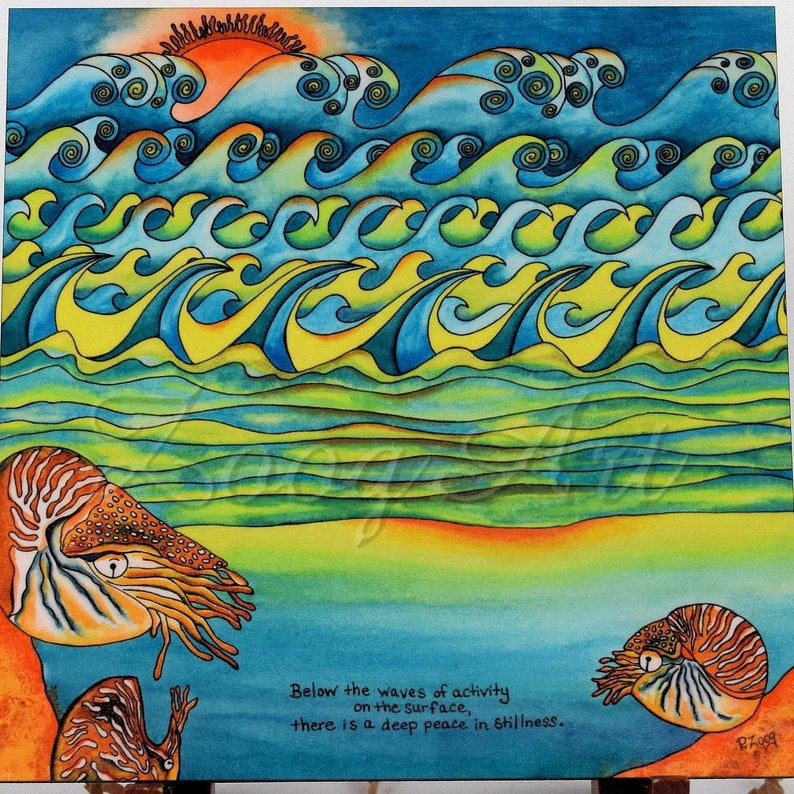 Aquarel zeegezicht schilderen / kustschilderen / kleine Etsy