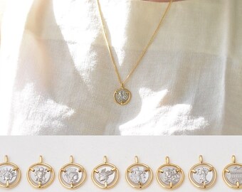 Ancient Greek Mythological Necklace/ Mythology Medallion Necklace • Ancient Coin Disc • Greek Gods Jewelry • Boho Medallion Charm •