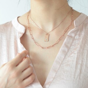 Adjustable Chain Necklace or Bracelet - Gold, Silver, Rose Gold, Rectangular Links, Trendy Drawn Cable Chain Choker, Layering Necklace 204