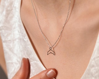Dainty Whale Tail Necklace Ocean Jewelry
