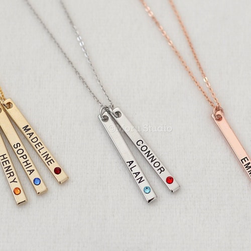 Bar Necklace Birthstone Jewelry 