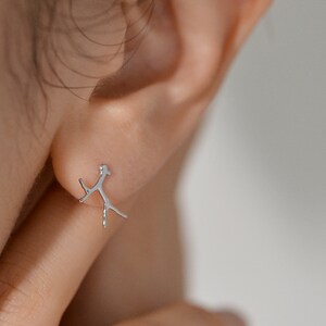 Tiny Organic Coral Branch Earrings • Delicate Nature-Inspired Studs in Gold, Silver, Rose Gold • Wedding Gift For Bridesmaid • Nature lovers