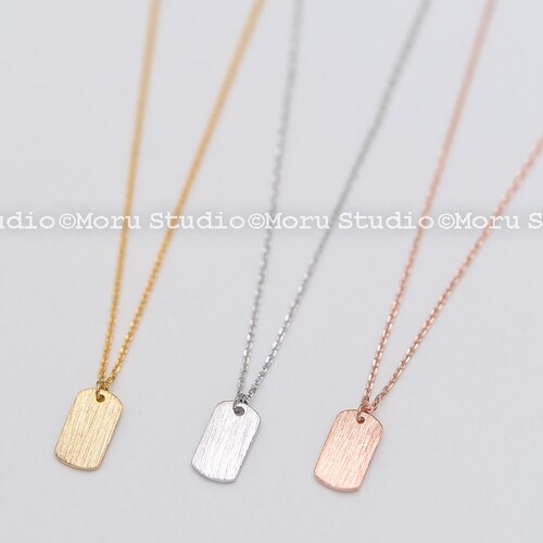 Personalized Dainty Name Tag Necklace Initial Tag Necklace/ Etsy