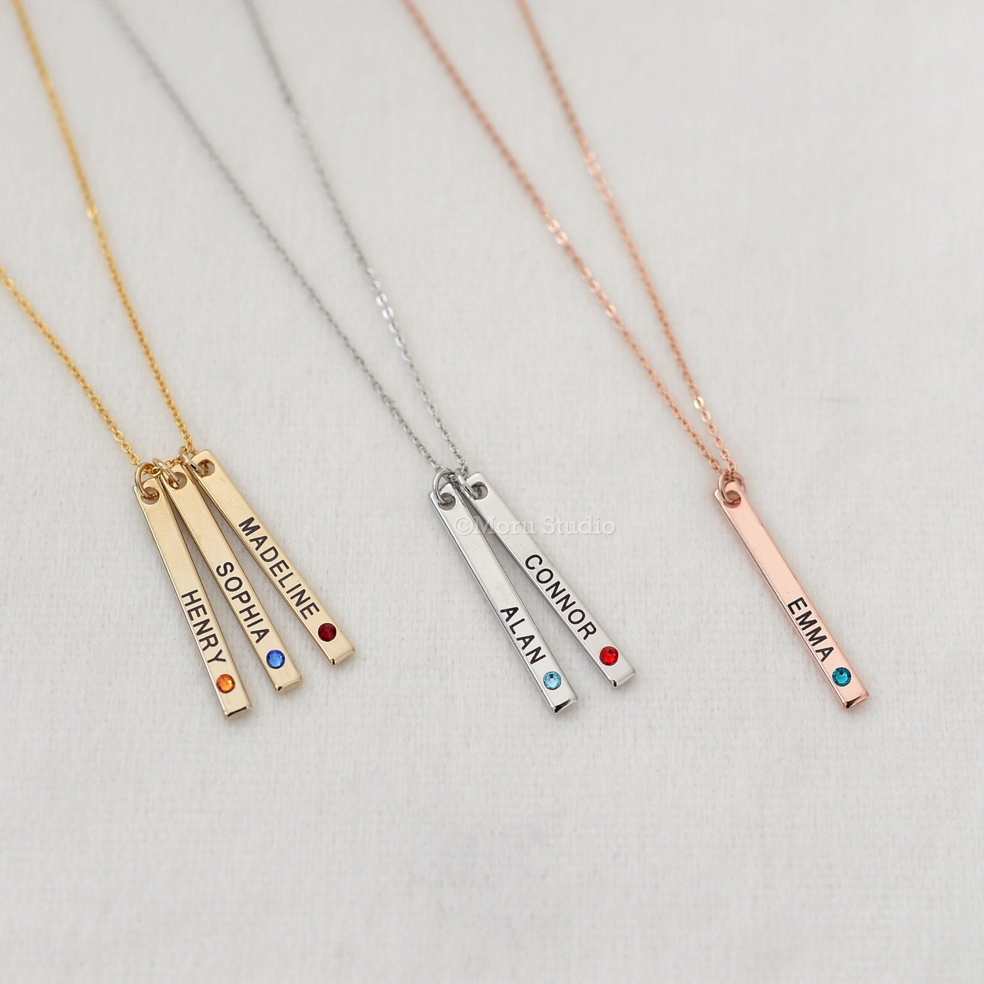 Bar Necklace Birthstone Jewelry 