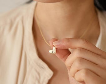 Personalized Heart Pendant Necklace: Engraved Initial Jewelry