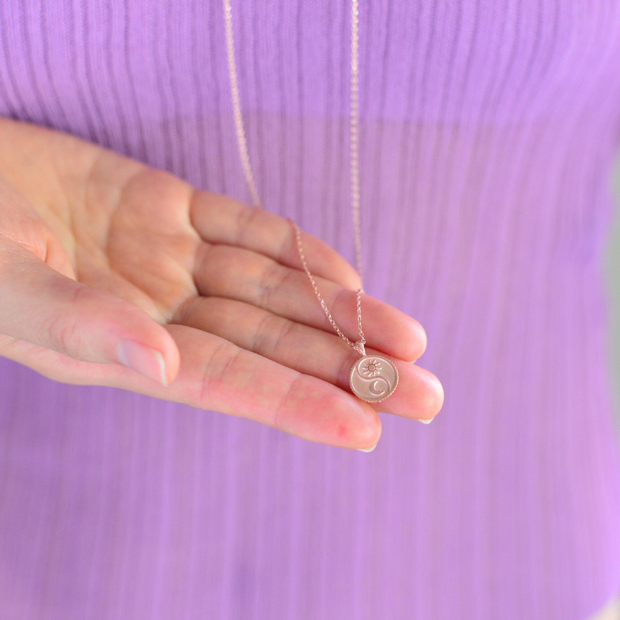 Collar Con Colgante De Yin Yang En Plata 990