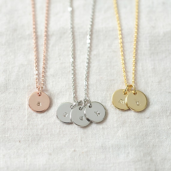 Disk initial necklace online